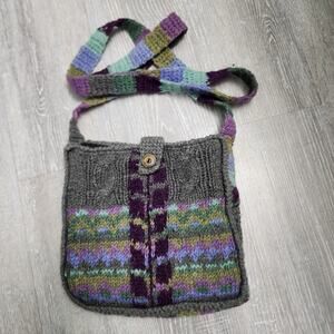 Lost Horizons Hand Made In Nepal * 100% Kettle Dyed Wool * Crossbody